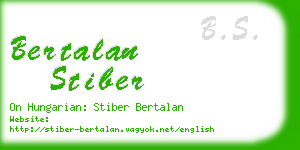 bertalan stiber business card